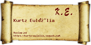 Kurtz Eulália névjegykártya